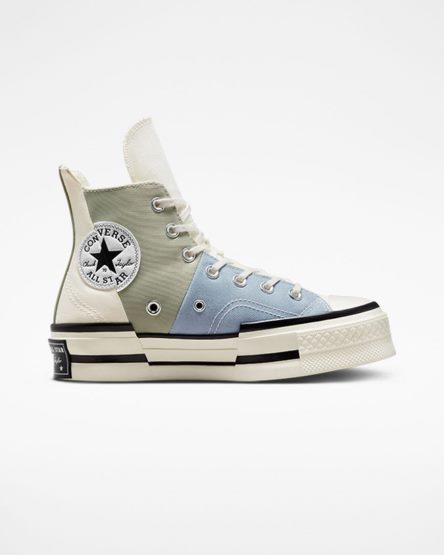 Men's Converse Chuck 70 Plus Material Mashup High Top Shoes Olive | AU 0538EZ